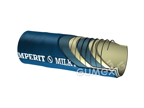 Lebensmittelschlauch LME Milkyline, 40/51mm, 6bar/-0,9bar, -35°C/+80°C (+130°C), NR/EPDM, blau, 